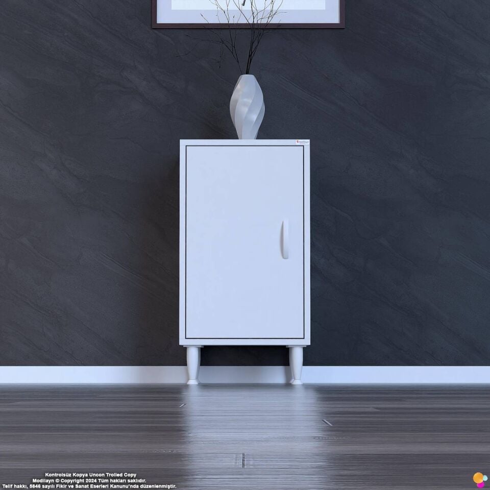 Vera 45 cm Kapaklı 2 Raflı Çok Amaçlı Antre Dolabı ve Kompakt Ayakkabılık - Beyaz (45x75x32,5 cm)