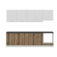 Minar 275 Cm Mutfak Dolabı Beyaz Dore 275-D8