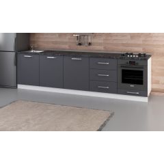 Minar 300 Cm Mutfak Dolabı Beyaz Antrasit 300-A10-Alt Modül