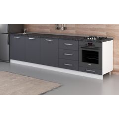 Minar 300 Cm Mutfak Dolabı Beyaz Antrasit 300-A10-Alt Modül