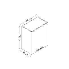 Minar 60 Cm Mutfak Dolabı Beyaz 60-B1-Üst Modül
