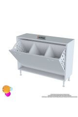 Sare 90 cm Beyaz Sepetli Banyo Dolabı,Mutfak Dolabı 90x75x32,5 cm Oyuncak Sepeti Çok Amaçlı Dolap