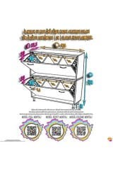 Veluna 95 cm Kirli Çamaşır Sepetli Dolap Banyo Dolabı Beyaz 95x138x32,5 cm 6 Sepetli Dolap