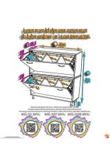 Veluna 100 cm Kirli Çamaşır Sepetli Dolap Banyo Dolabı Beyaz 100x138x32,5 cm 6 Sepetli Dolap
