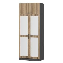 Minar Kale 2 Kapaklı 2 Aynalı Dolap Ve Yüklük Antrasit Dore