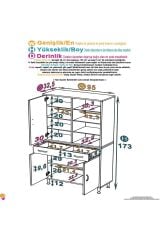 Nexa Modüler Dolap 95 Cm Banyo/Mutfak Dolabı Extra Kullanım Alanlı 95x173x32,5 cm Beyaz Dolap