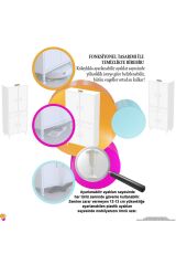 Luma Kapaklı & Çekmeceli Banyo Dolabı 80 cm Genişlikte Beyaz Dolap 80x173x32,5 cm Depolama Dolabı
