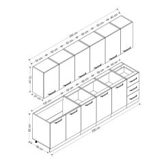 Minar 290 Cm Mutfak Dolabı Beyaz 290-B2