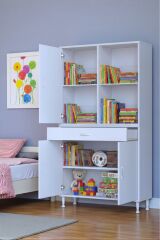 Vellum Beyaz Dolap 100x173x32,5 cm Ebatlarında Çok Fonksiyonlu 100 cm Genişlikte Banyo Dolabı