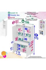 Vellum Beyaz Dolap 95x173x32,5 cm Ebatlarında Çok Fonksiyonlu 95 cm Genişlikte Banyo Dolabı