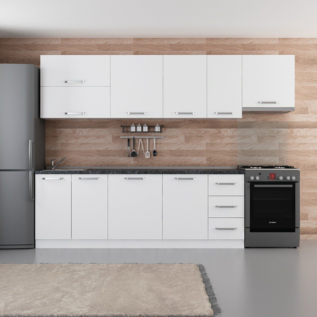 Minar 290 Cm Mutfak Dolabı Beyaz 290-B7