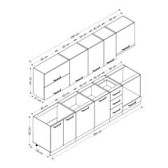 Minar 290 Cm Mutfak Dolabı Beyaz 290-B8
