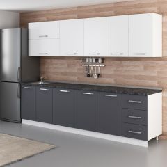 Minar 290 Cm Mutfak Dolabı Beyaz Antrasit 290-A1