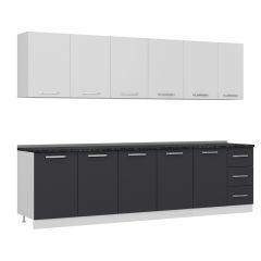 Minar 290 Cm Mutfak Dolabı Beyaz Antrasit 290-A2