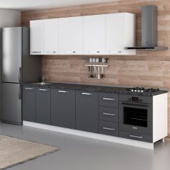 Minar 290 Cm Mutfak Dolabı Beyaz Antrasit 290-A3