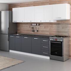 Minar 290 Cm Mutfak Dolabı Beyaz Antrasit 290-A4