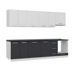 Minar 290 Cm Mutfak Dolabı Beyaz Antrasit 290-A5