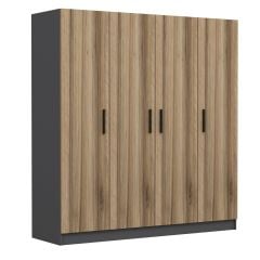 Minar Kale 4 Kapaklı 2 Çekmeceli Dolap Antrasit Dore