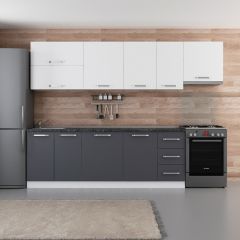 Minar 290 Cm Mutfak Dolabı Beyaz Antrasit 290-A7