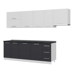 Minar 290 Cm Mutfak Dolabı Beyaz Antrasit 290-A7