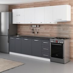 Minar 290 Cm Mutfak Dolabı Beyaz Antrasit 290-A7