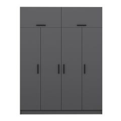 Minar Kale 4 Kapaklı 2 Çekmeceli Dolap Ve Yüklük Antrasit