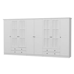 Kale 8 Mebran Kapaklı 4Ç Taçlı Dolap - Beyaz