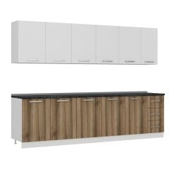 Minar 290 Cm Mutfak Dolabı Beyaz Dore 290-D2