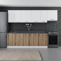 Minar 290 Cm Mutfak Dolabı Beyaz Dore 290-D4