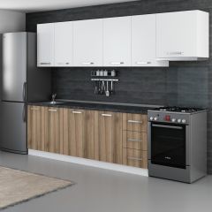 Minar 290 Cm Mutfak Dolabı Beyaz Dore 290-D4