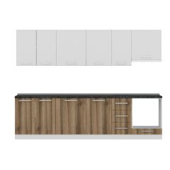 Minar 290 Cm Mutfak Dolabı Beyaz Dore 290-D5