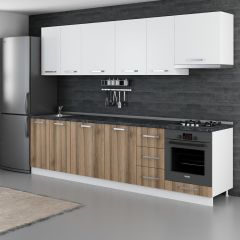 Minar 290 Cm Mutfak Dolabı Beyaz Dore 290-D5