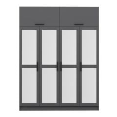 Minar Kale 4 Kapaklı 4 Aynalı 2 Ç Dolap Ve Yüklük Antrasit