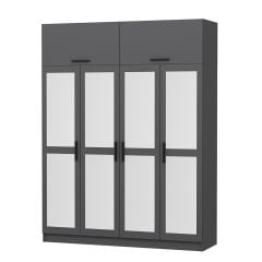 Minar Kale 4 Kapaklı 4 Aynalı 2 Ç Dolap Ve Yüklük Antrasit