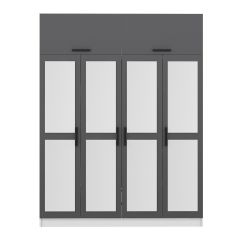 Minar Kale 4 Kapaklı 4 Aynalı 2 Ç Dolap ve Yüklük Beyaz Antrasit