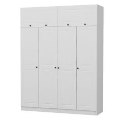 Minar Kale 4 Mebran Kapaklı 2 İç Çekmeceli Dolap Ve Yüklük Beyaz