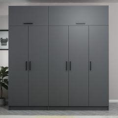 Minar Kale 5 Kapaklı 2 Çekmeceli Dolap Ve Yüklük Antrasit