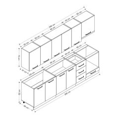 Minar 295 Cm Mutfak Dolabı Beyaz 295-B5