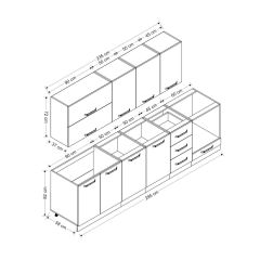 Minar 295 Cm Mutfak Dolabı Beyaz 295-B6