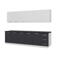 Minar 295 Cm Mutfak Dolabı Beyaz Antrasit 295-A2