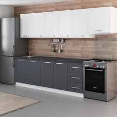 Minar 295 Cm Mutfak Dolabı Beyaz Antrasit 295-A4