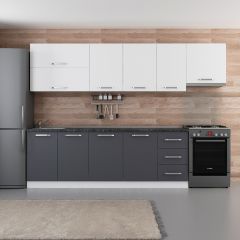 Minar 295 Cm Mutfak Dolabı Beyaz Antrasit 295-A7