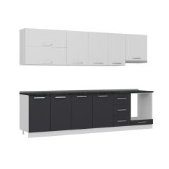 Minar 295 Cm Mutfak Dolabı Beyaz Antrasit 295-A8