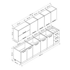 Minar 295 Cm Mutfak Dolabı Beyaz Dore 295-D1