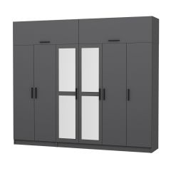 Minar Kale 6 Kapaklı 2 Aynalı 2 Ç Dolap Ve Yüklük Antrasit