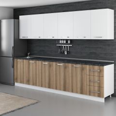 Minar 295 Cm Mutfak Dolabı Beyaz Dore 295-D2