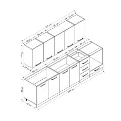 Minar 295 Cm Mutfak Dolabı Beyaz Dore 295-D3