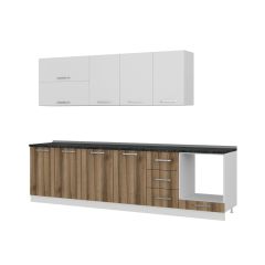 Minar 295 Cm Mutfak Dolabı Beyaz Dore 295-D6