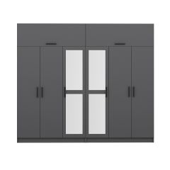 Minar Kale 6 Kapaklı 2 Aynalı 4 Ç Dolap Ve Yüklük Antrasit