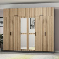 Minar Kale 6 Kapaklı 2 Aynalı 4 Ç Dolap Ve Yüklük Antrasit Dore